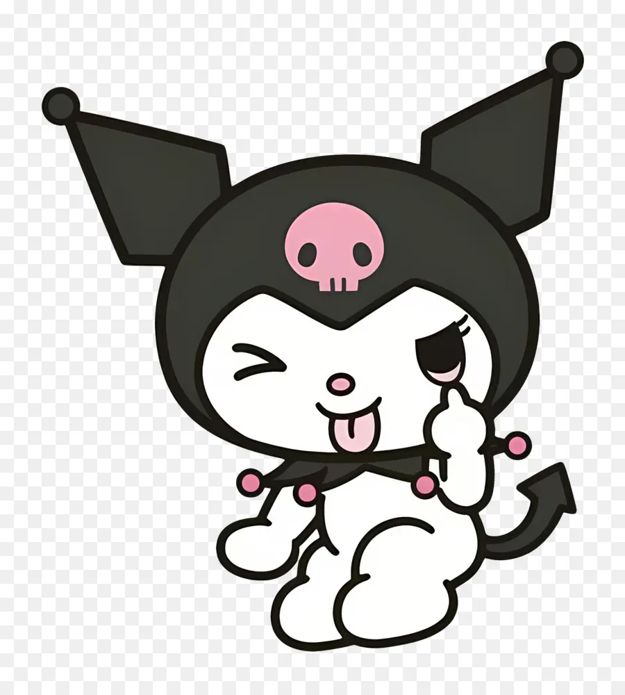 Kuromi，Personaje De Dibujos Animados Con Mirada Traviesa PNG