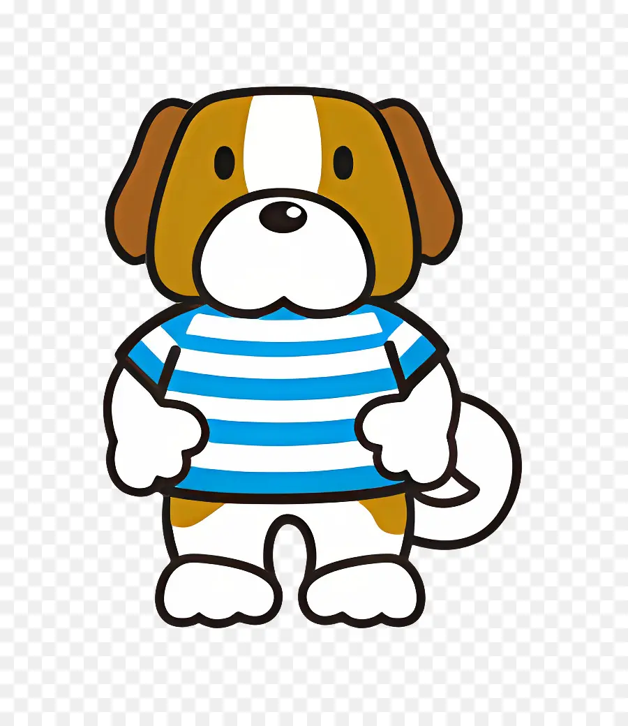 Fukuchan，Perro Con Camisa A Rayas PNG