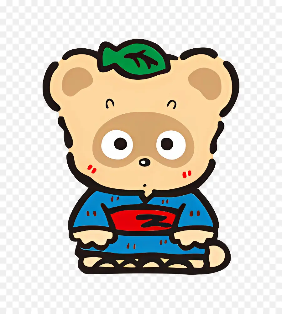 Pokopón，Tanuki Con Hoja PNG