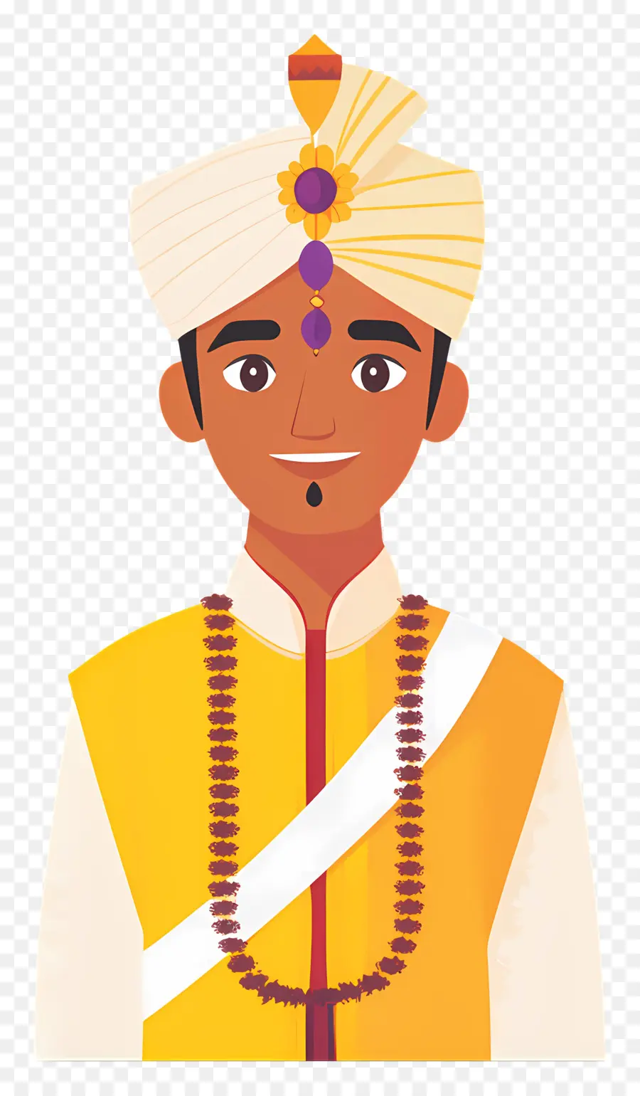 Turbante Indio，Hombre Con Traje Tradicional PNG