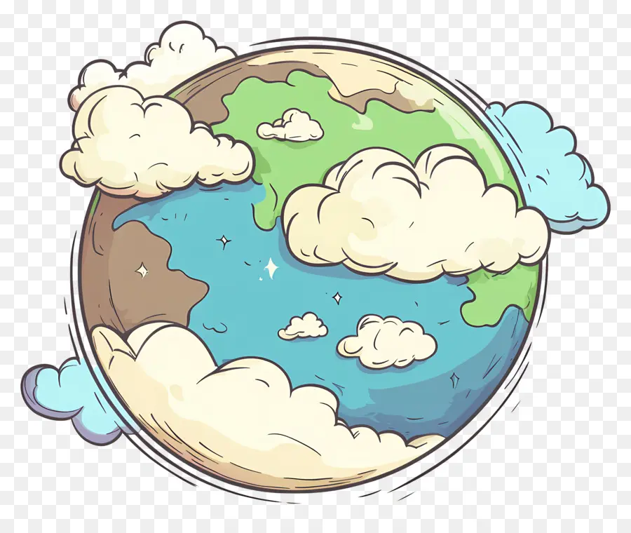 Planeta Tierra，Tierra Con Nubes PNG