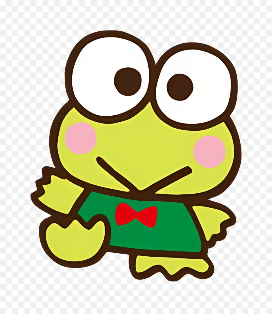 Keroppi，Rana Verde Con Camisa Roja PNG