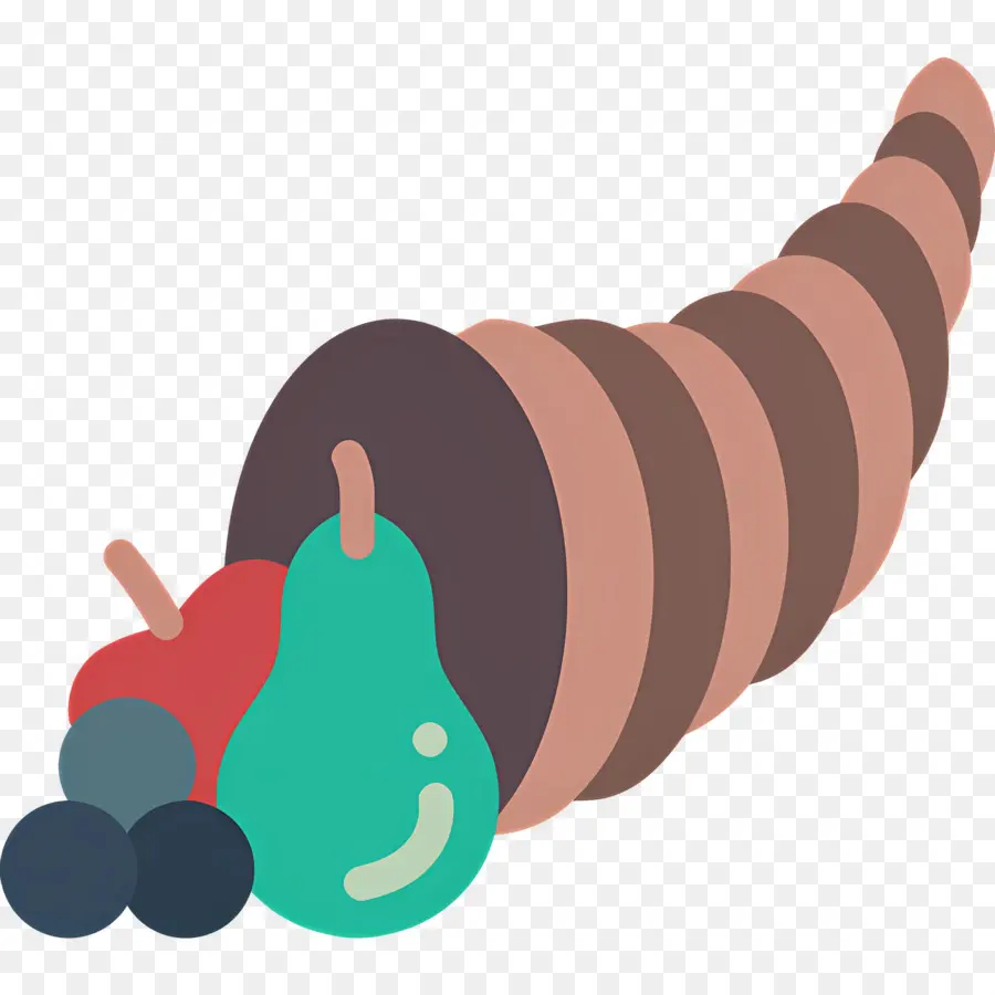 Cornucopia De Acción De Gracias，Cornucopia Y Frutas PNG