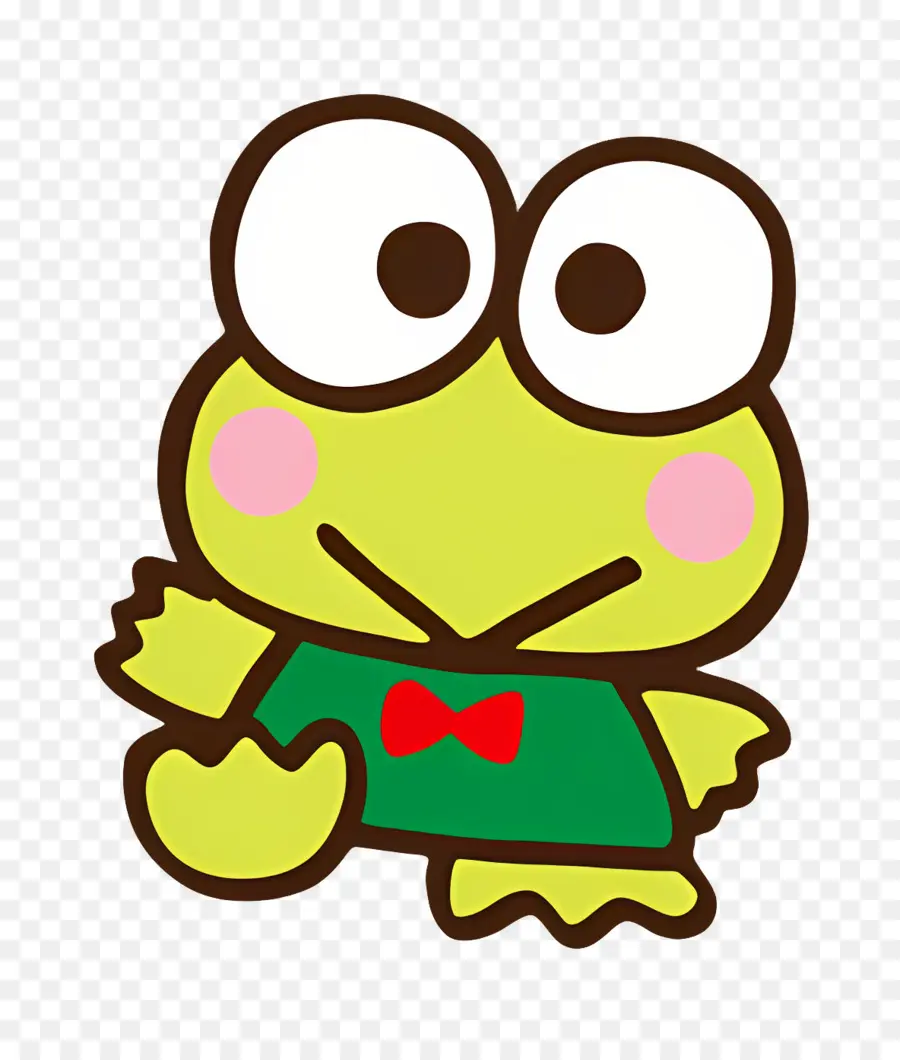 Keroppi，Rana Verde Con Camisa Roja PNG