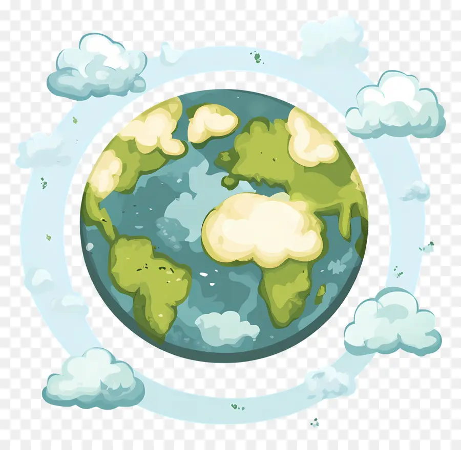 Planeta Tierra，Tierra Con Nubes PNG