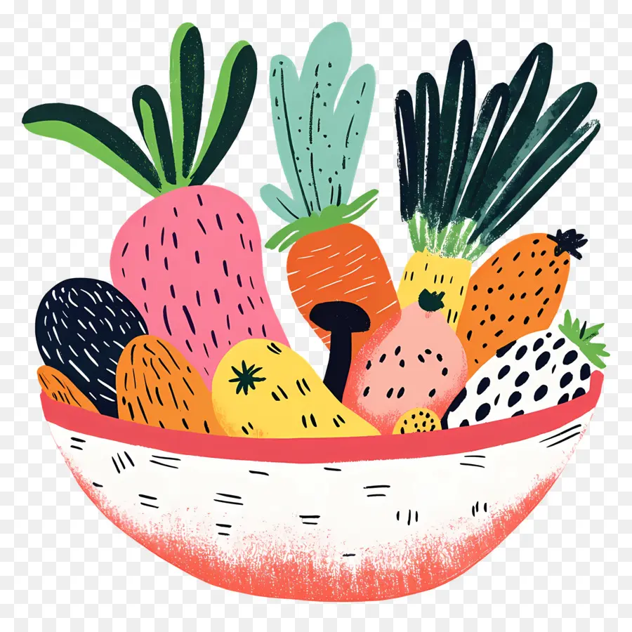 Frutas Y Verduras，Tazón De Verduras Y Frutas PNG