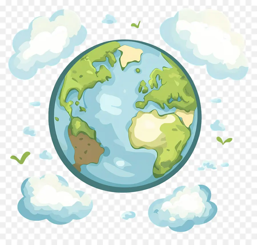 Planeta Tierra，Tierra Con Nubes PNG