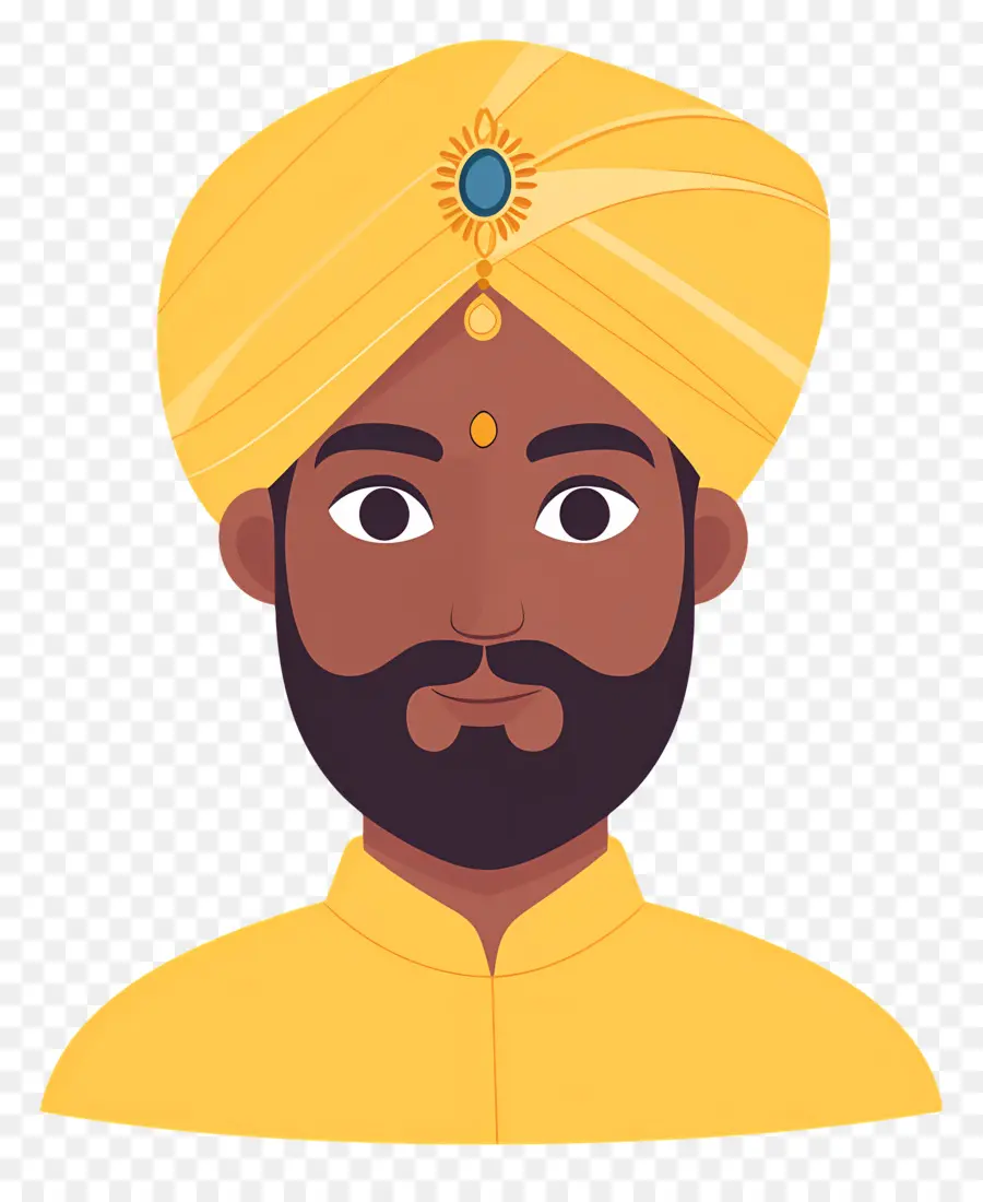 Turbante Indio，Hombre Con Traje Tradicional PNG