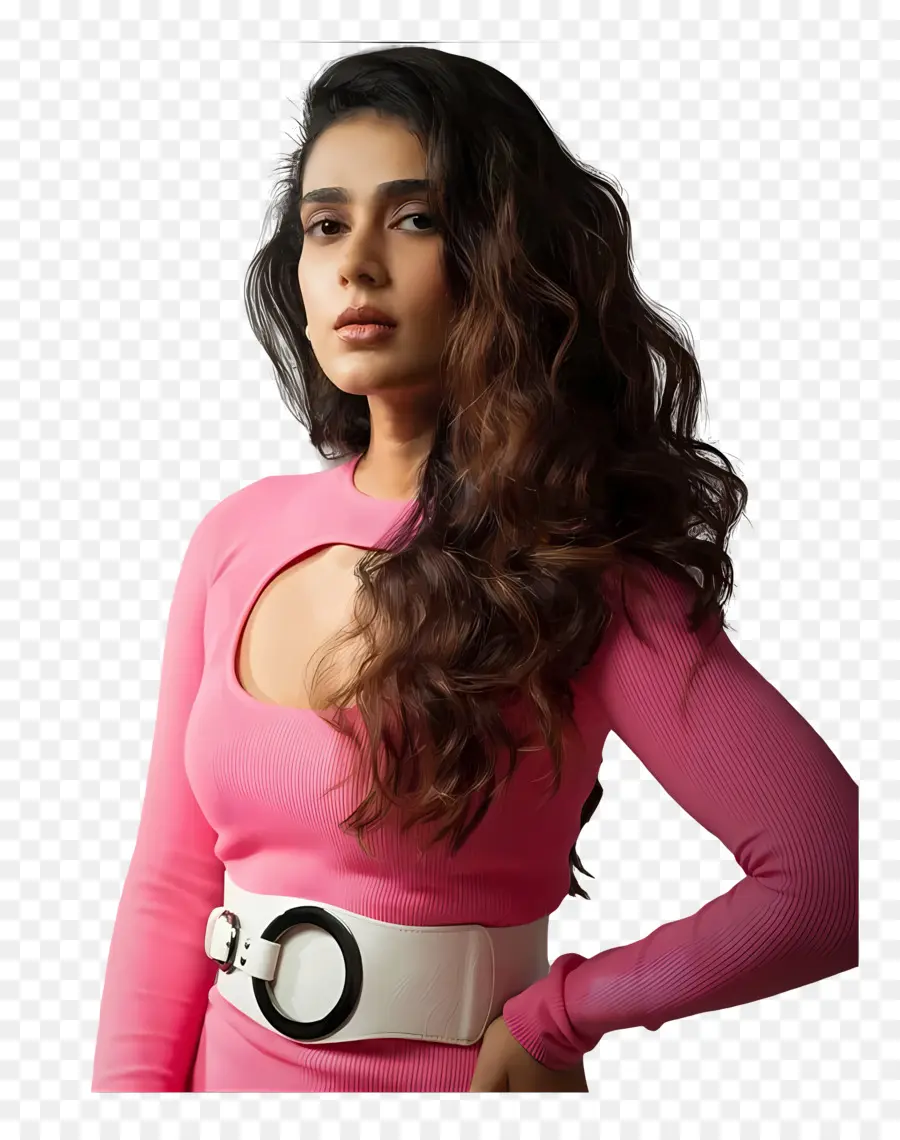 Aakanksha Singh，Persona Con Vestido Rosa PNG