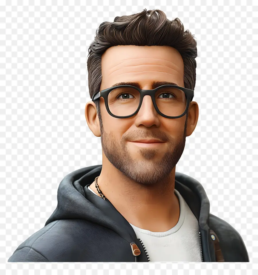 Ryan Reynolds，Hombre De Dibujos Animados Con Gafas PNG