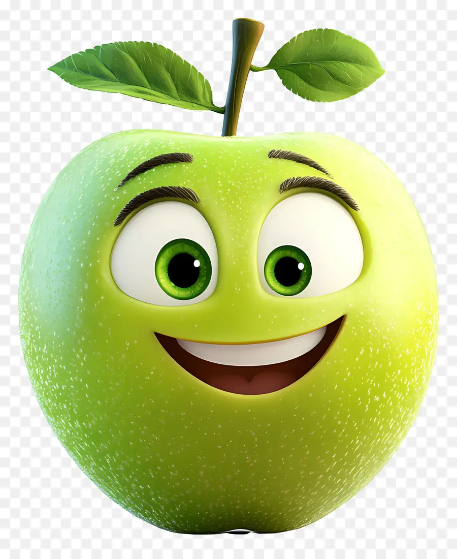 Manzana Verde，Sonriente PNG