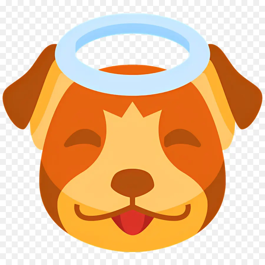 Emoji De Perro，Perro Con Aureola PNG