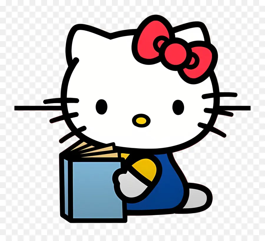 Hola Gatito，Hello Kitty Con Libro PNG