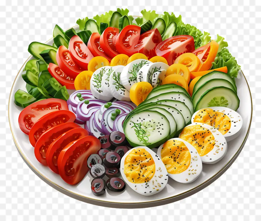 Ensalada Cobb，Plato De Verduras PNG