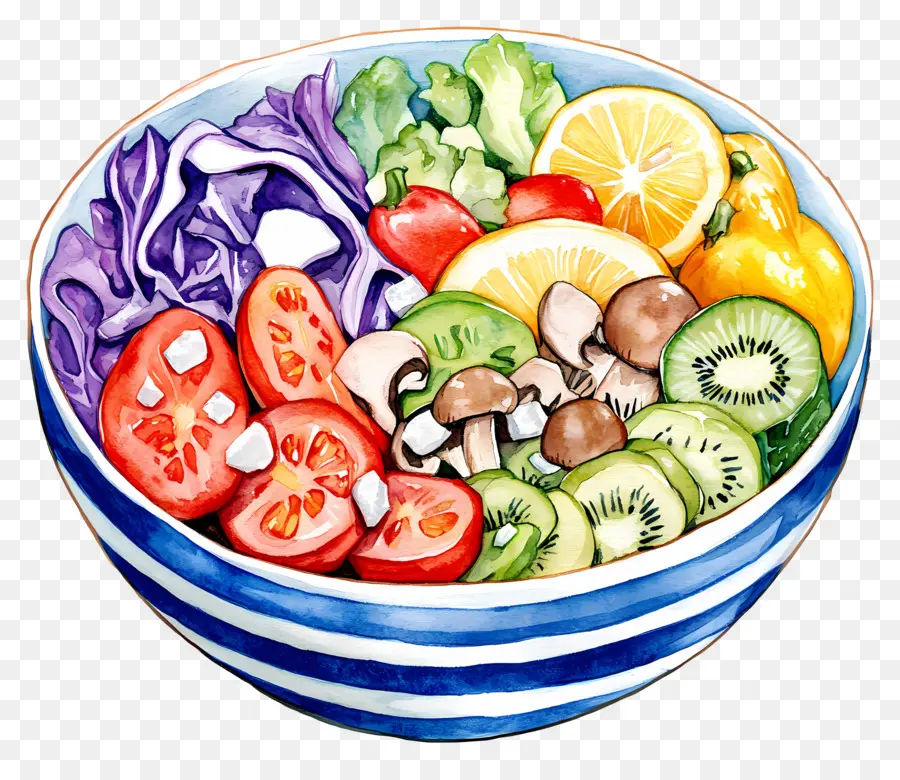 Frutas Y Verduras，Tazón De Frutas Y Verduras Colorido PNG