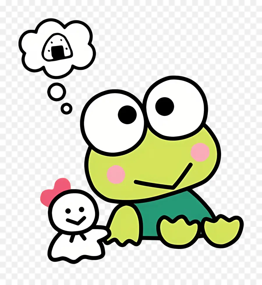 Keroppi，Rana Verde Con Globo PNG