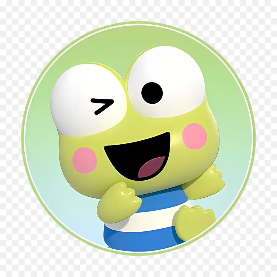 Keroppi，Rana Verde Guiñando Un Ojo PNG