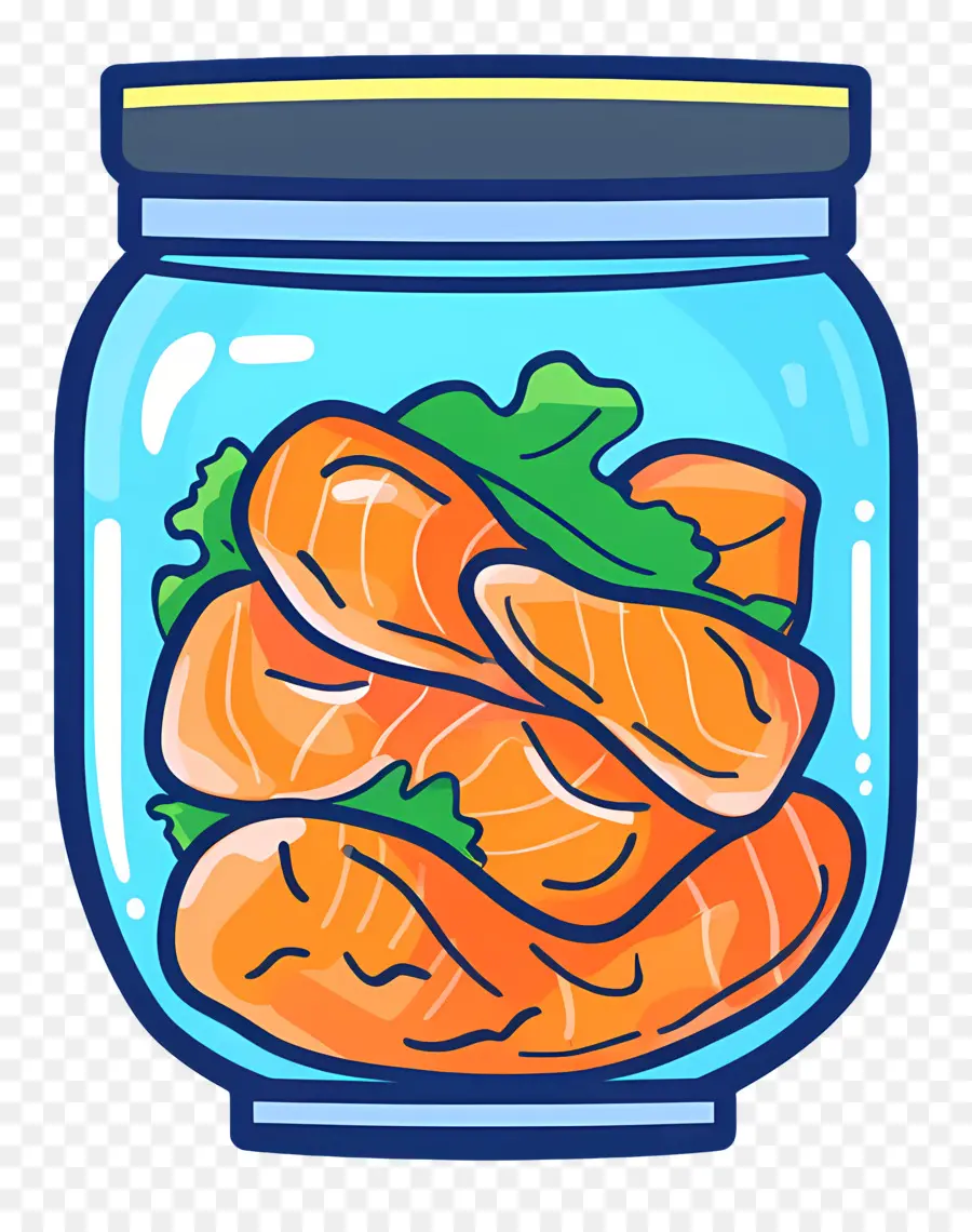 Tarro De Kimchi，Salmón En Tarro PNG