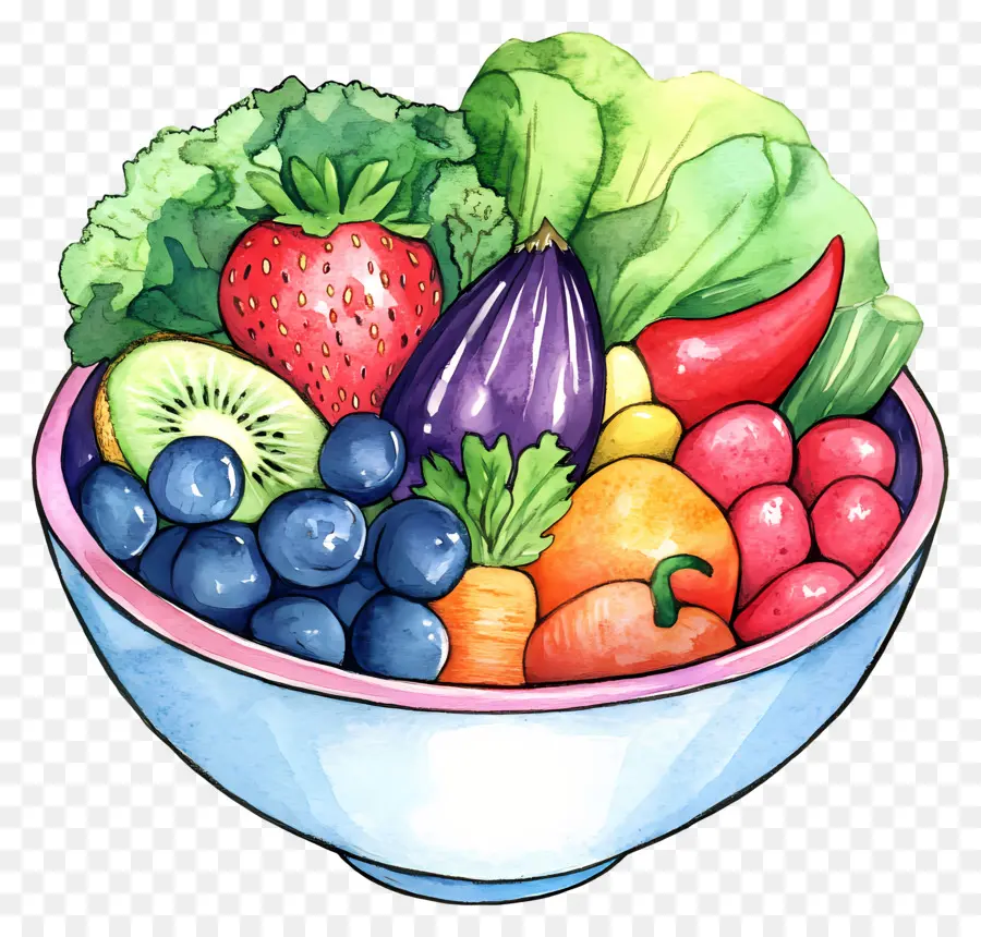 Frutas Y Verduras，Tazón De Frutas Y Verduras PNG