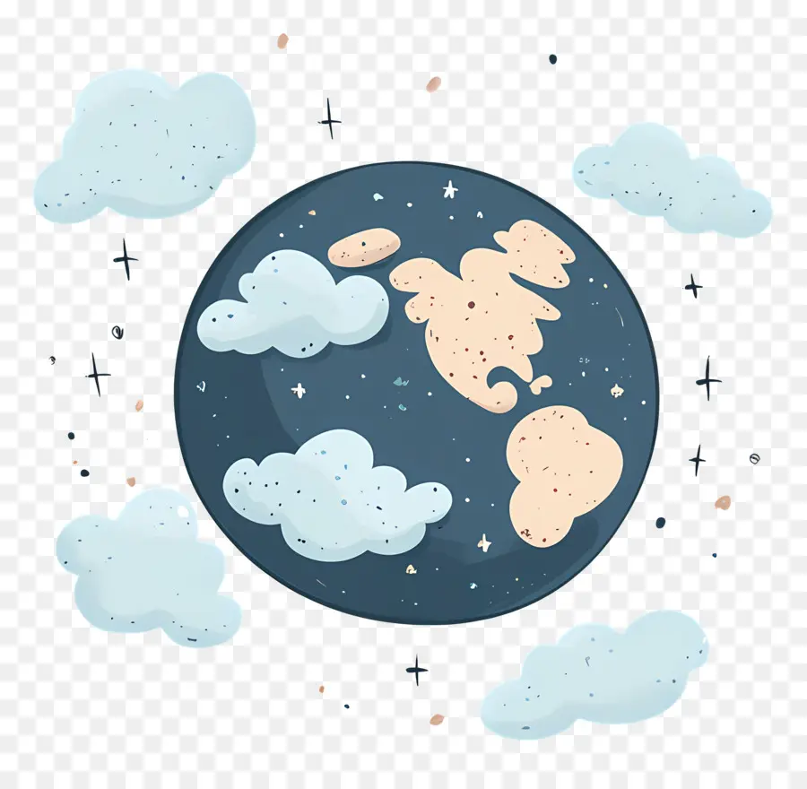 Planeta Tierra，Tierra Con Nubes PNG