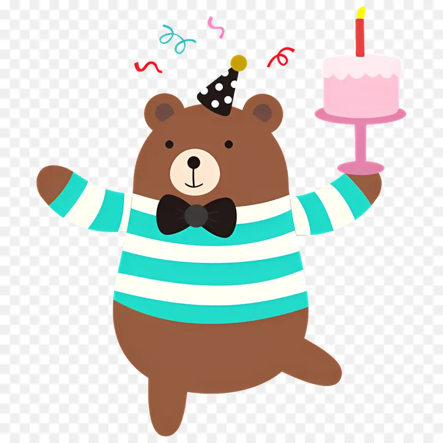 Torta De Cumpleaños，Oso Con Pastel PNG