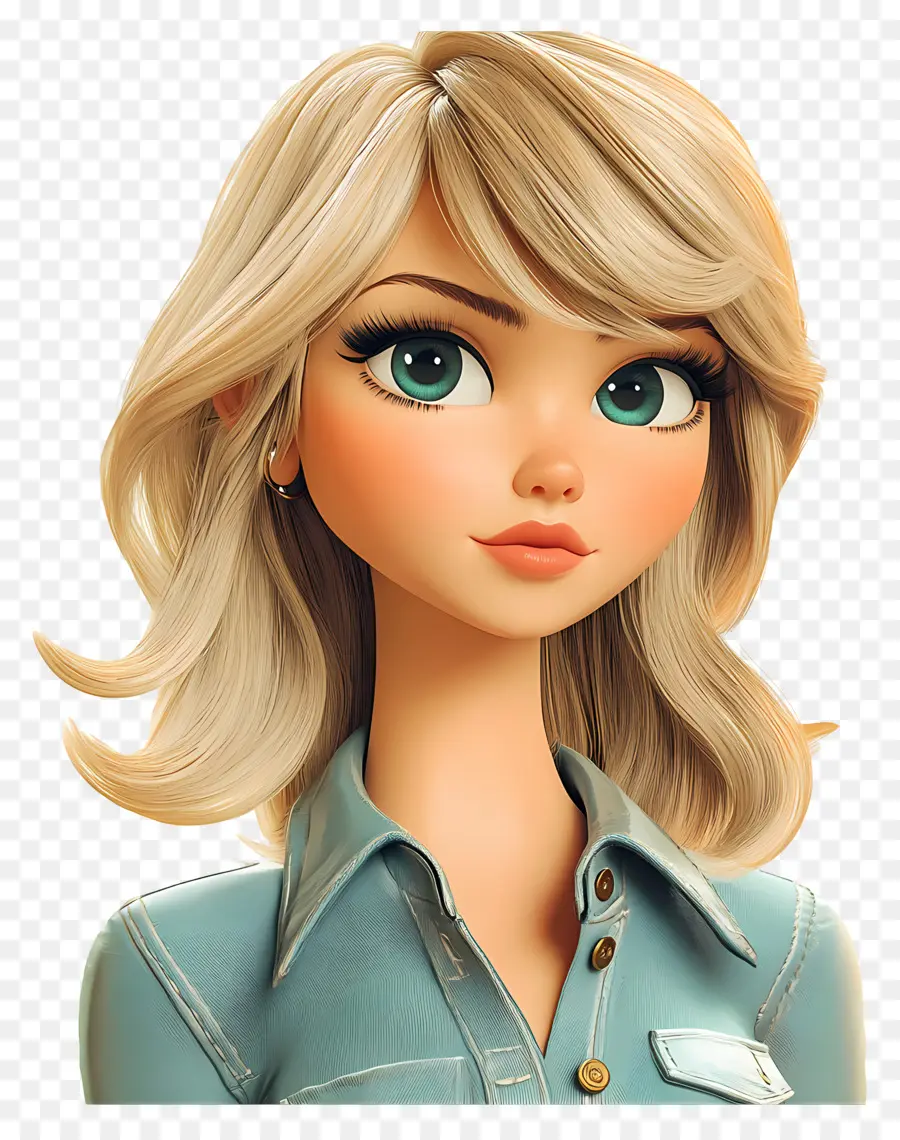 Taylor Swift，Mujer De Dibujos Animados Con Rizos PNG