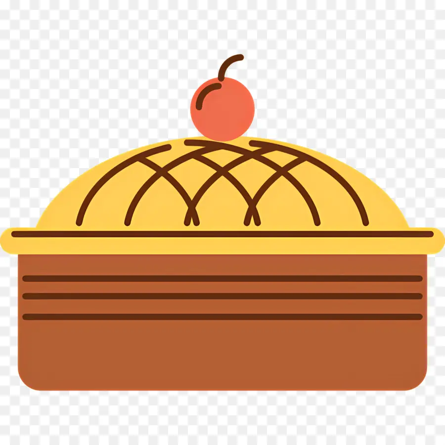 Pastel De Acción De Gracias，Pastel Con Cereza PNG