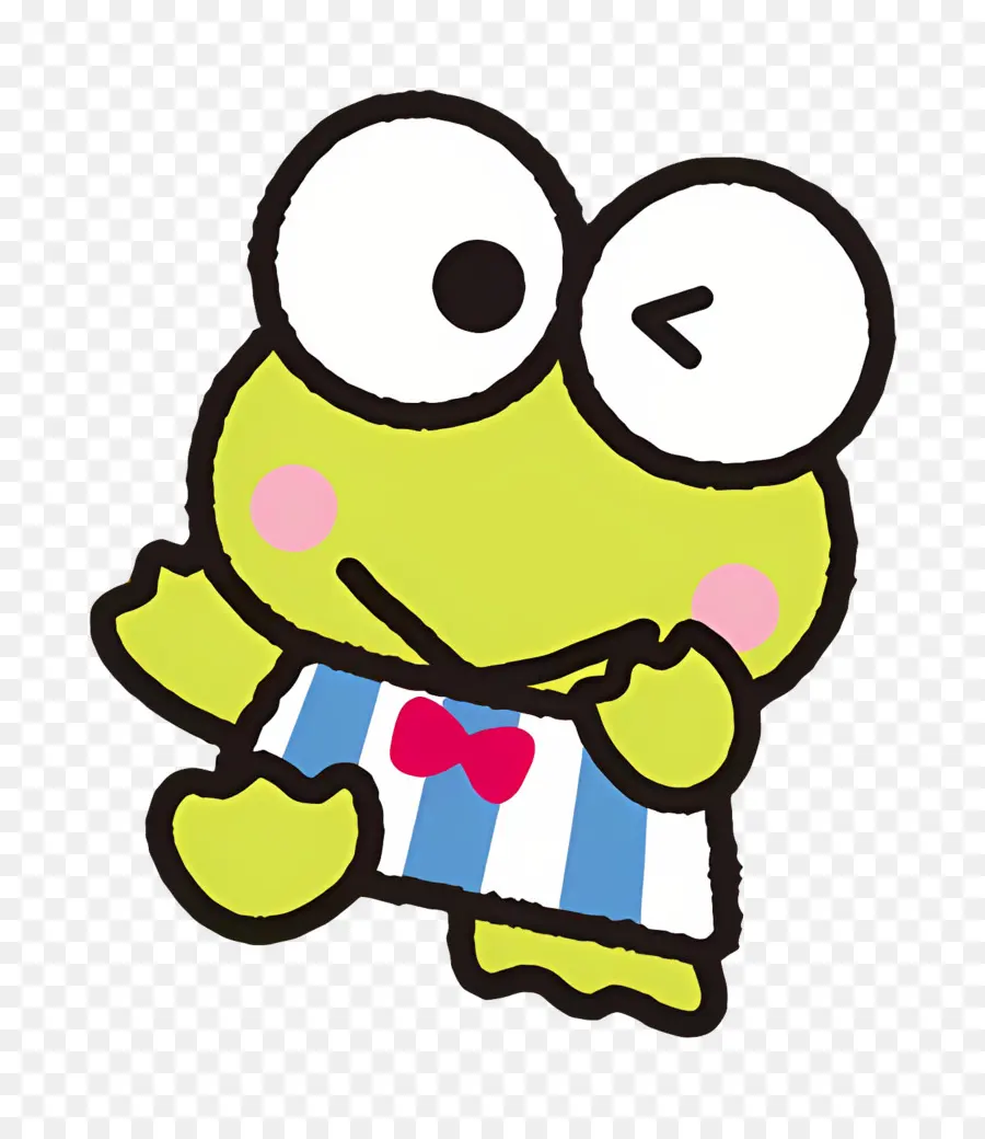 Keroppi，Rana Verde Con Camisa Roja PNG