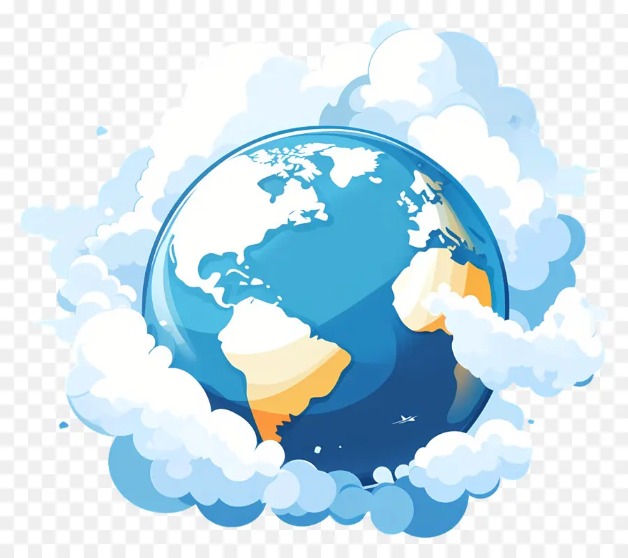 Planeta Tierra，Tierra Con Nubes PNG