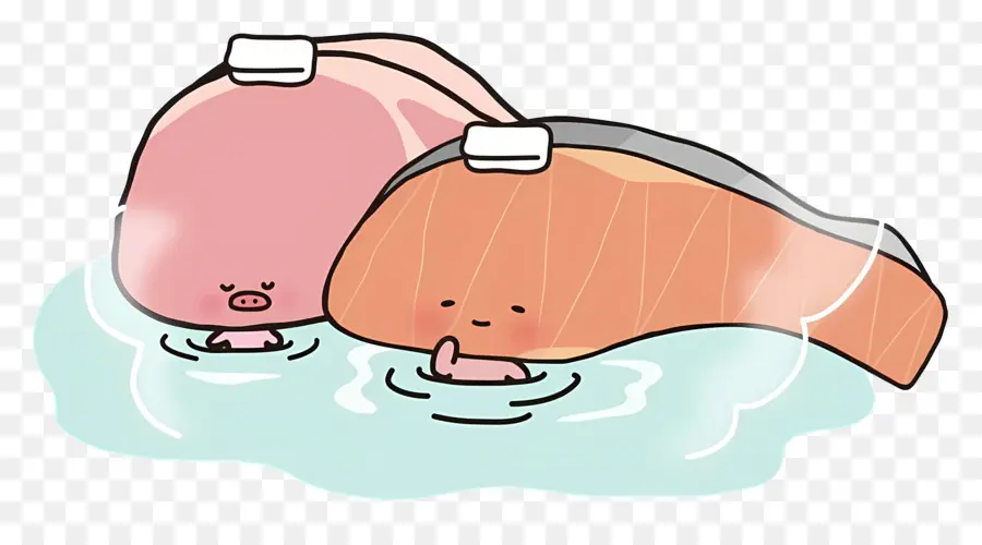 Kirimichan，Salmón En Aguas Termales PNG