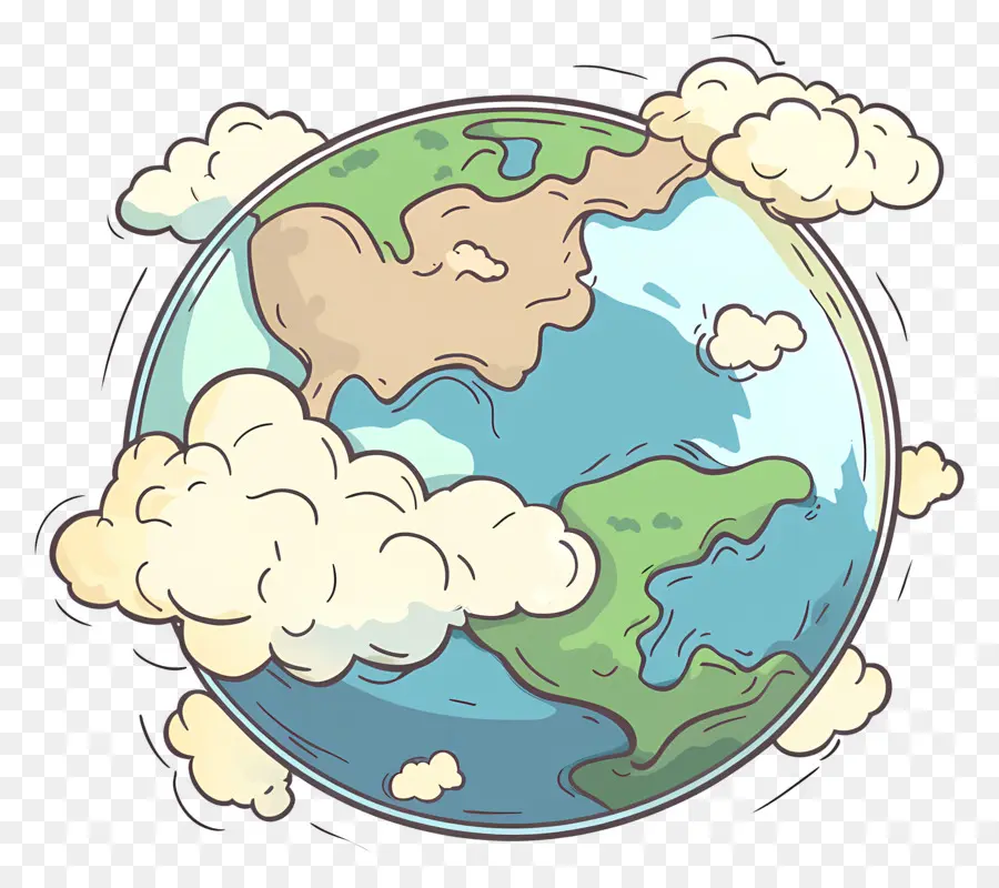 Planeta Tierra，Tierra Con Nubes PNG