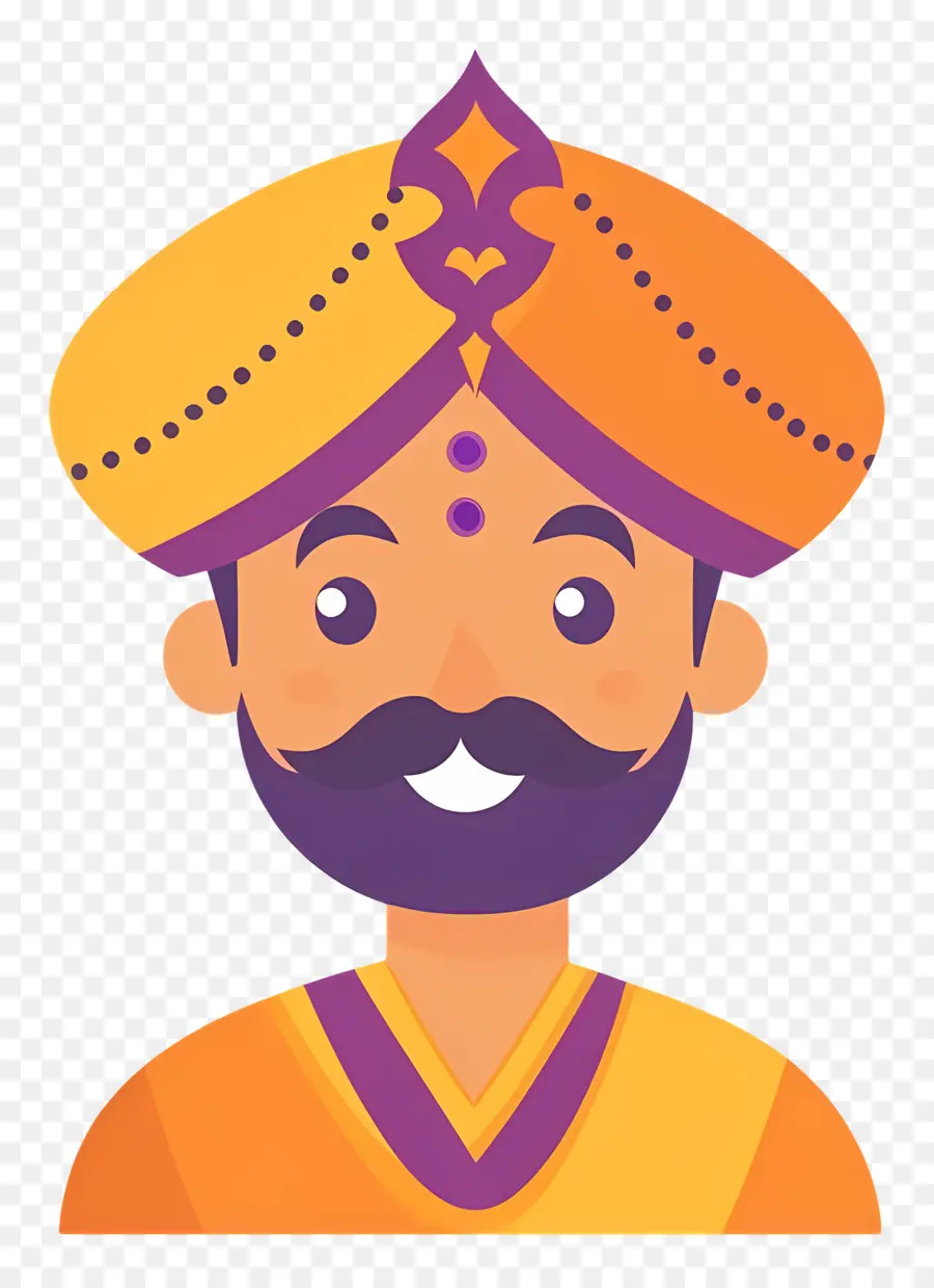 Turbante Indio，Hombre Con Traje Tradicional PNG