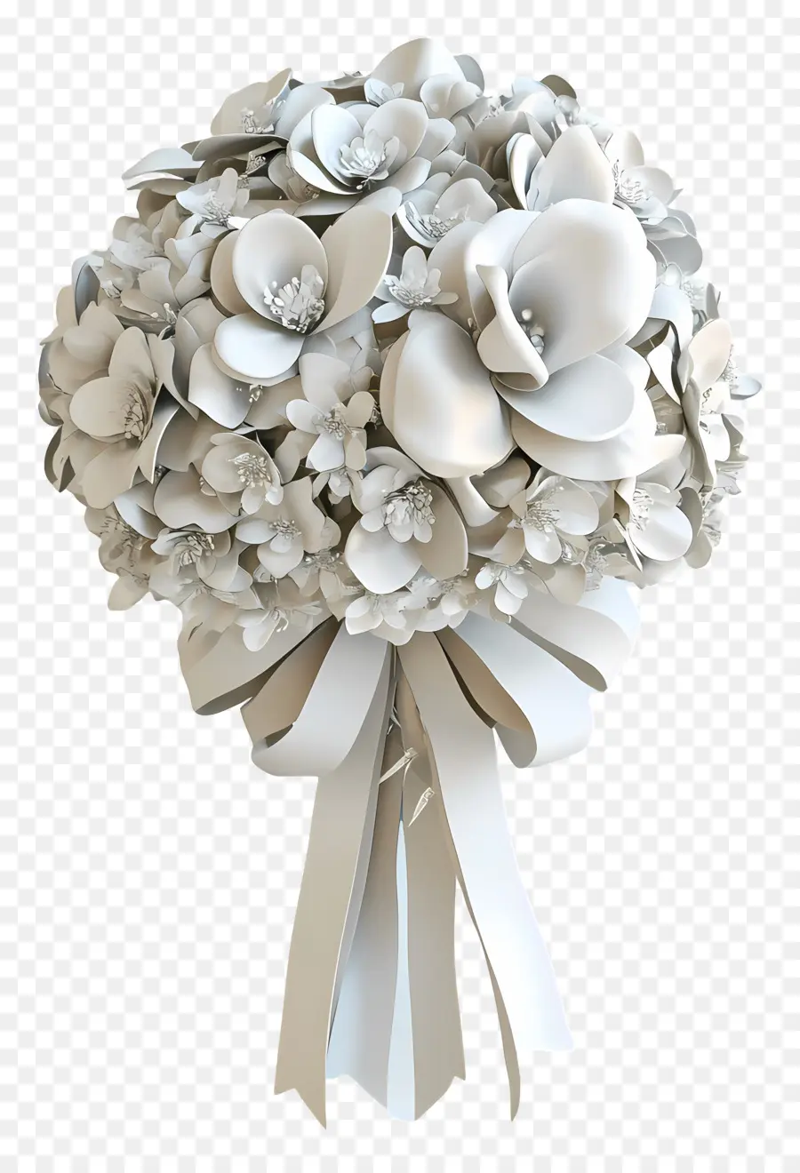 Ramo De Novia，Ramo Floral Plateado PNG