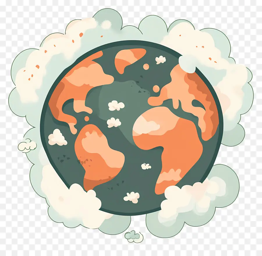 Planeta Tierra，Tierra Con Nubes PNG