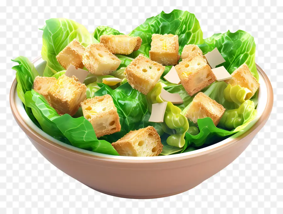 Ensalada Cesar，Ensalada Con Picatostes PNG