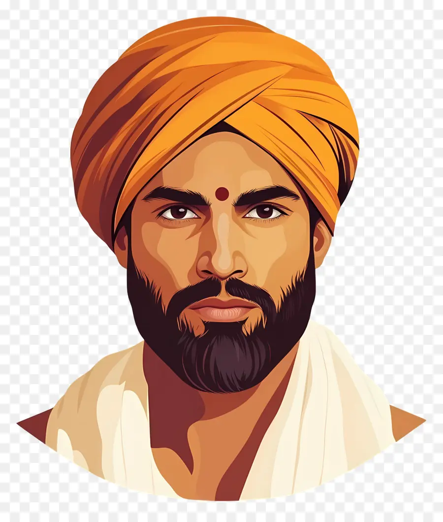 Turbante Indio，Hombre Con Traje Tradicional PNG