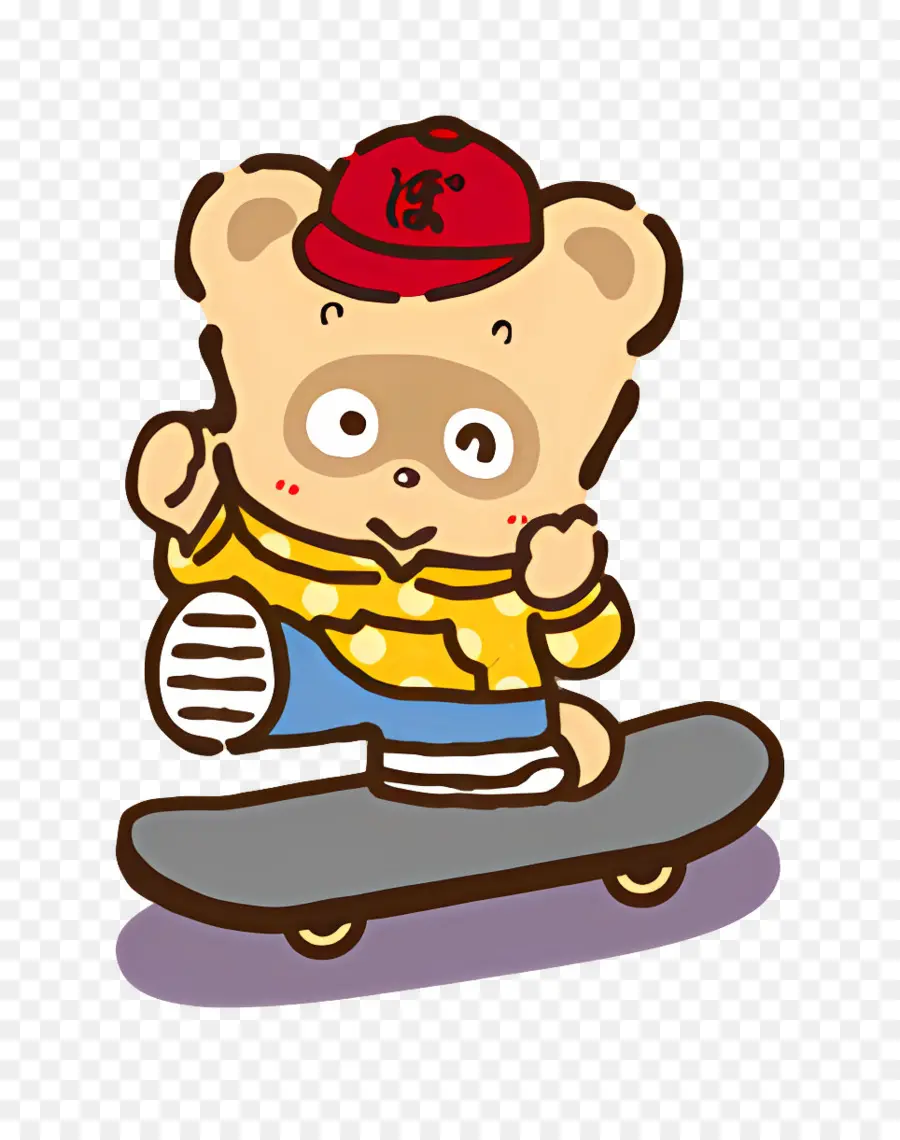 Pokopón，Tanuki En Patineta PNG