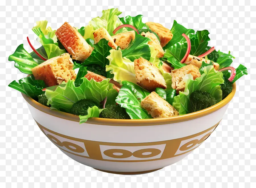 Ensalada Cesar，Ensaladera Verde PNG