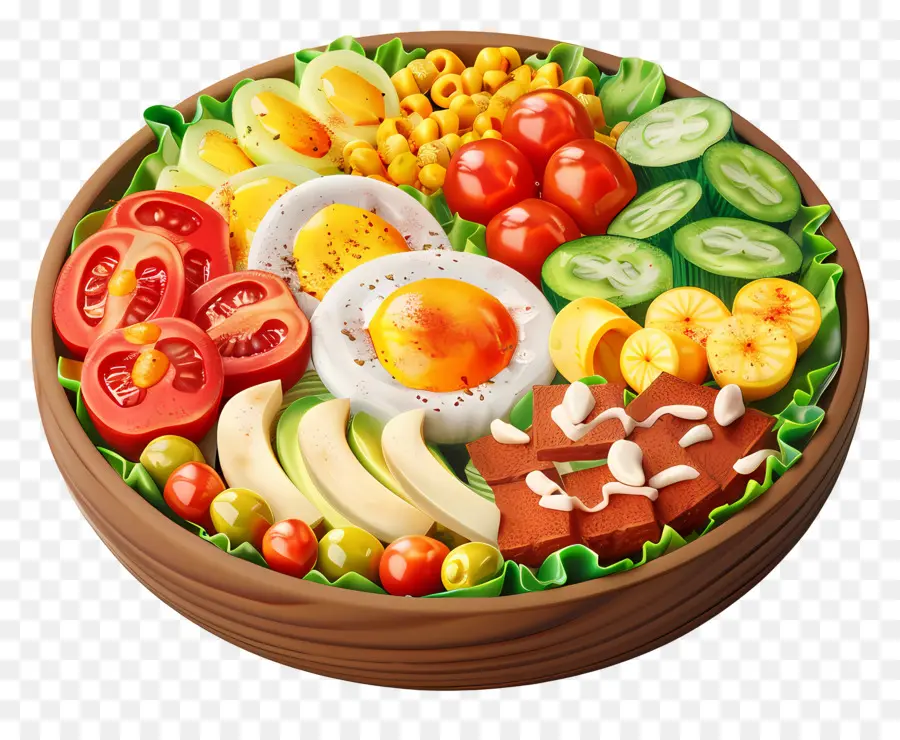 Ensalada Cobb，Ensaladera Colorida PNG