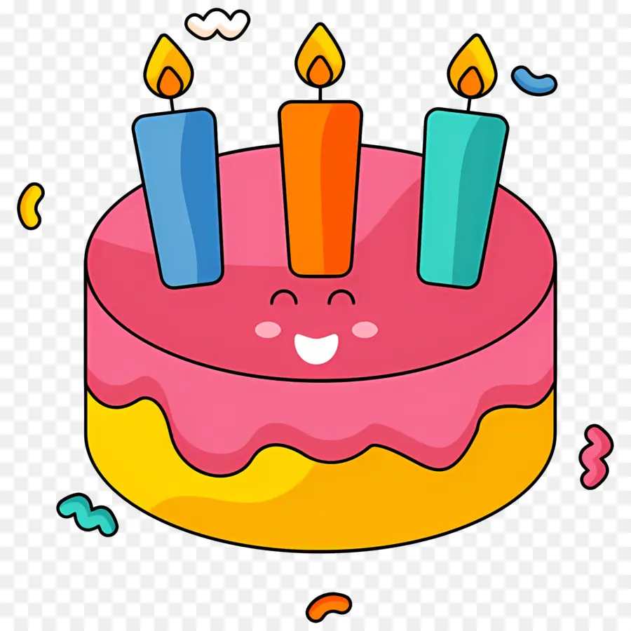 Torta De Cumpleaños，Pastel De Cumpleaños Con Velas PNG