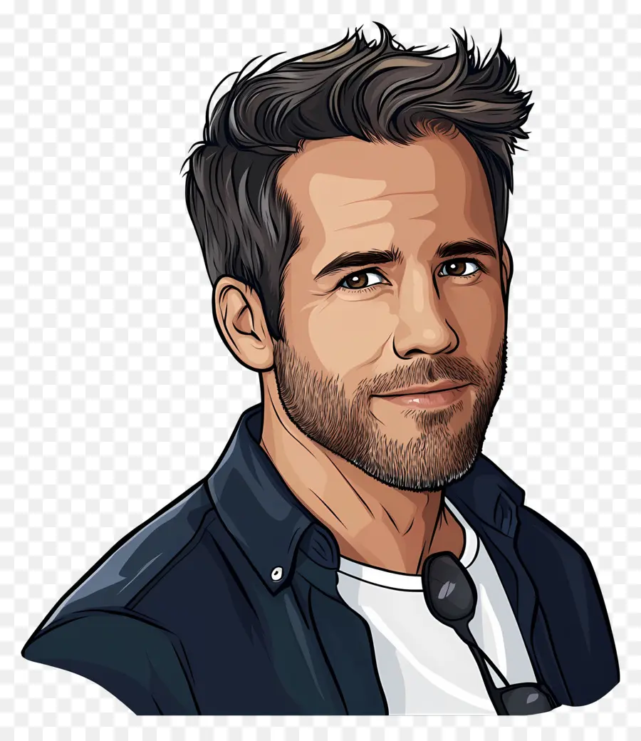 Ryan Reynolds，Hombre De Dibujos Animados Con Gafas De Sol PNG