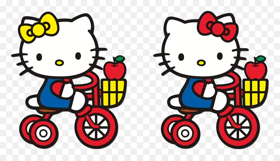 Hola Gatito，Hello Kitty En Bicicleta PNG