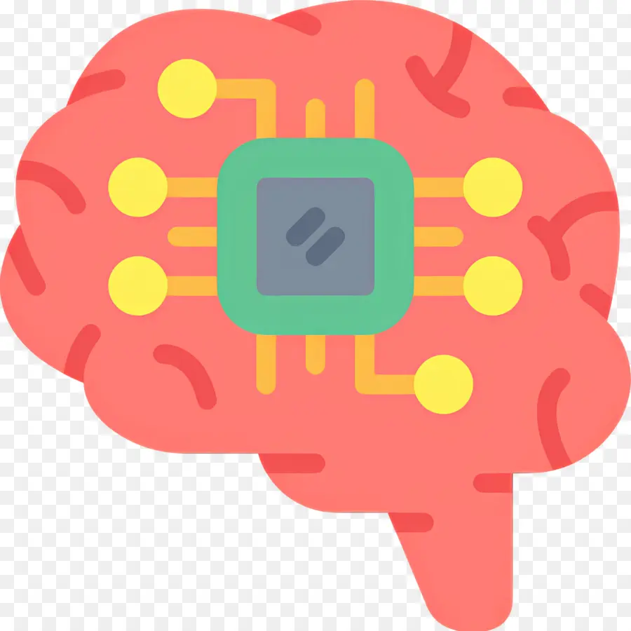 Inteligencia Artificial，Cerebro Con Chip PNG