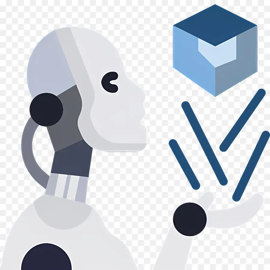 Inteligencia Artificial，Robot Con Cubo PNG