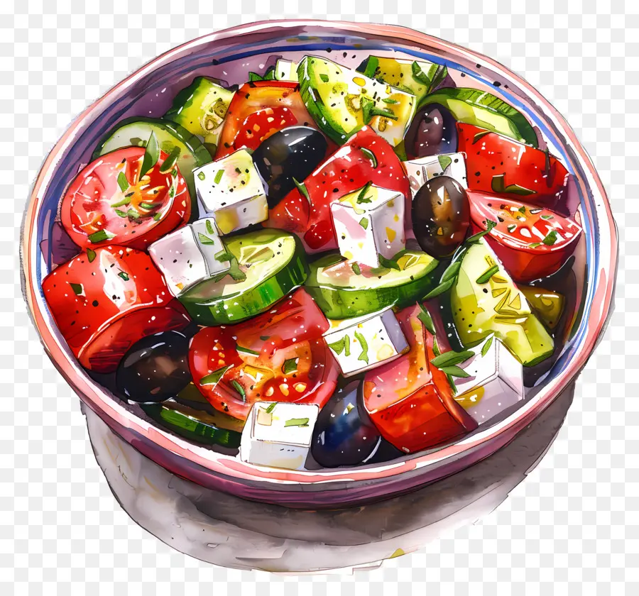 Ensalada Griega，Plato De Ensalada PNG