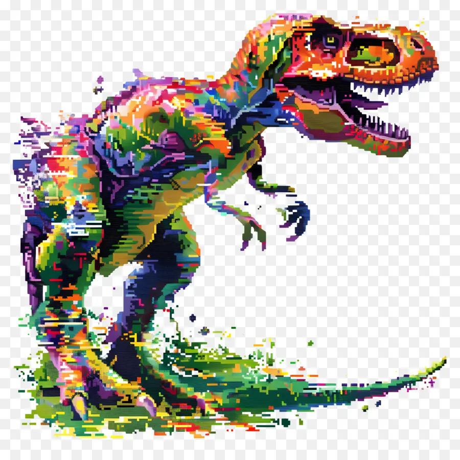 Dinosaurio Píxel，Dinosaurio Pixelado PNG