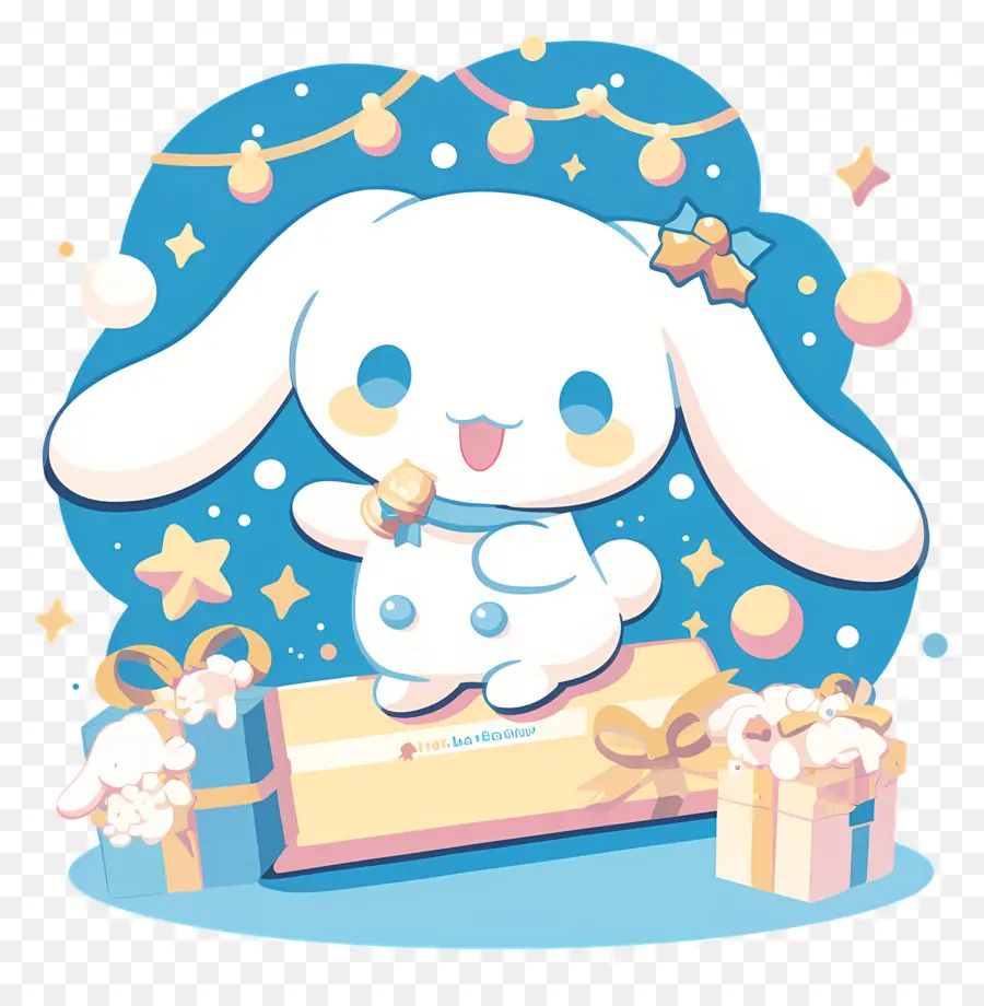 Lindo Cinnamoroll，Conejito Con Adornos Navideños PNG