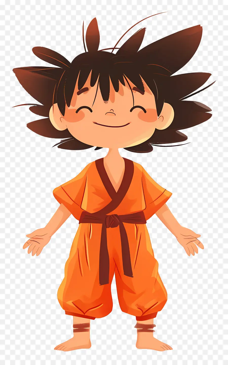 Goku，Niño De Dibujos Animados En Gi Naranja PNG