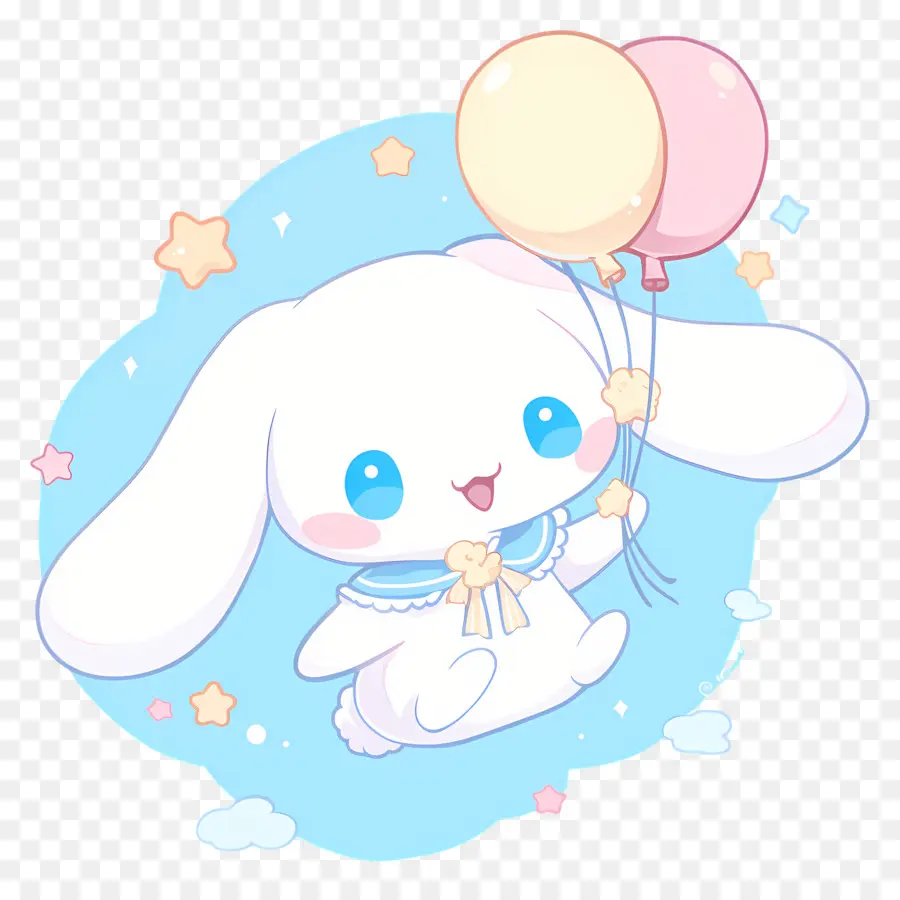 Lindo Cinnamoroll，Lindo Personaje Con Globos PNG