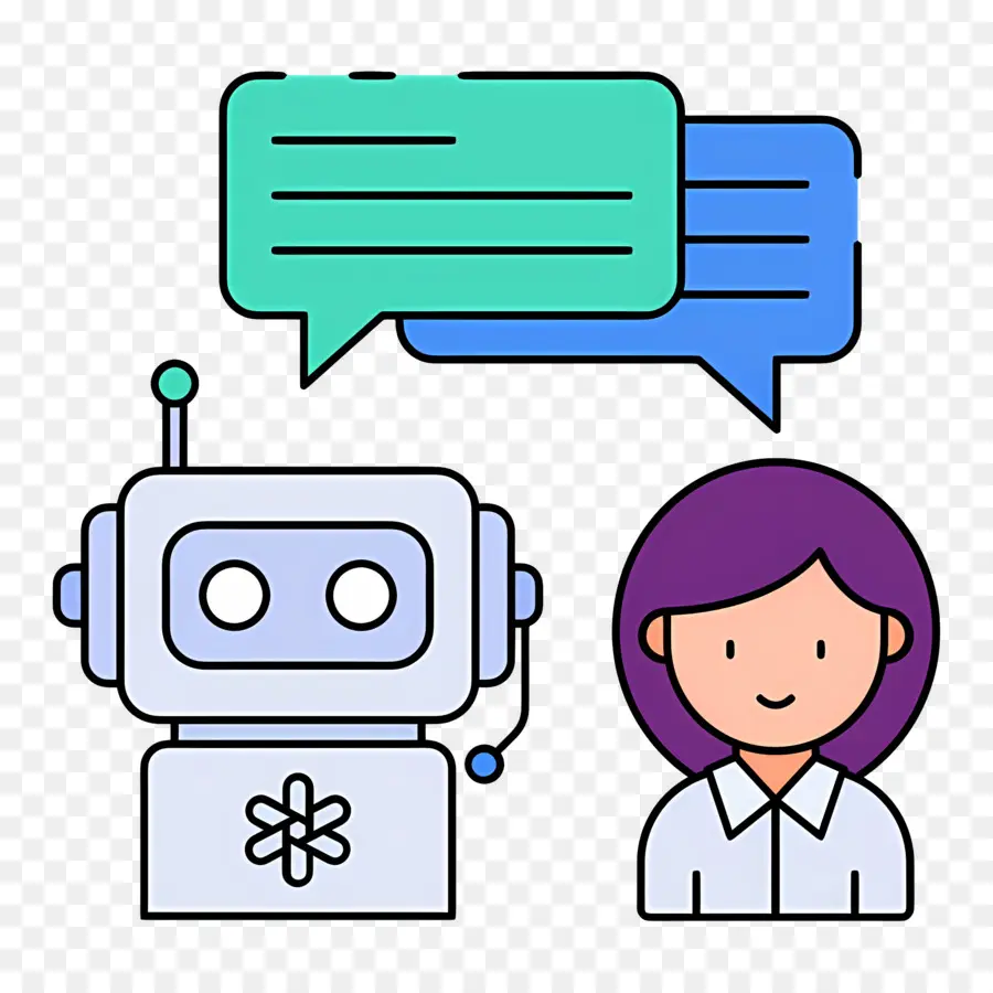 Inteligencia Artificial，Chat Entre Robots Y Humanos PNG